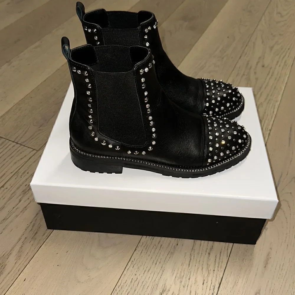 Kurt Geiger London Raven Studded Boots Black